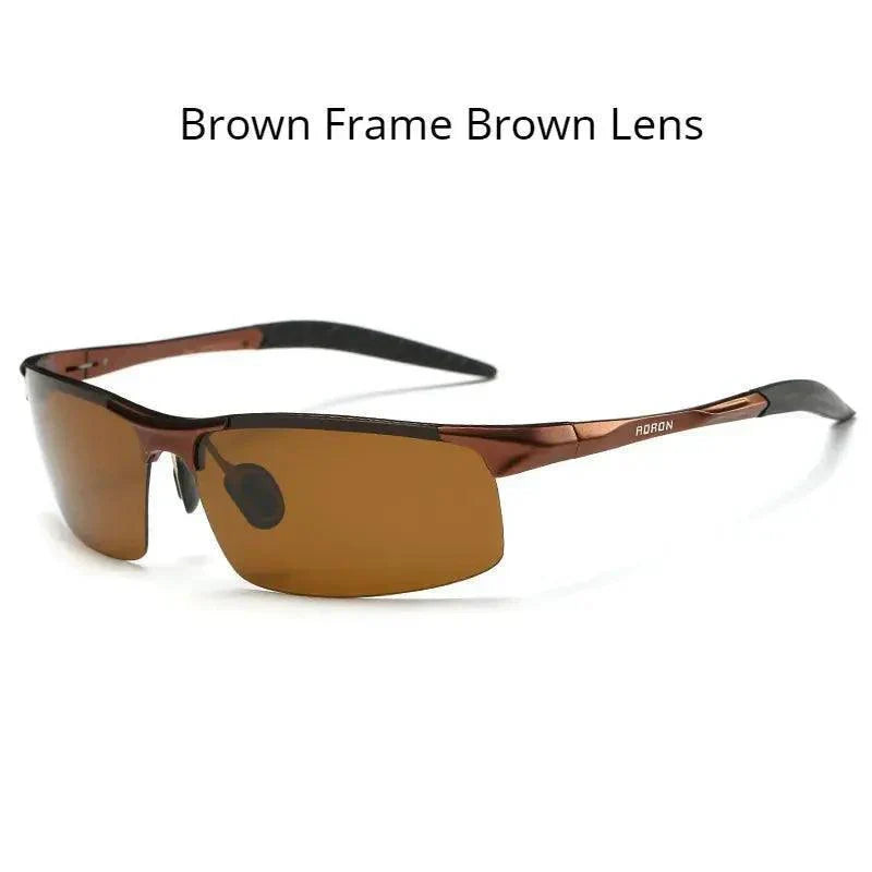 AORON Driving Polarized Sunglasses Aluminum Magnesium Frame Sport Sun Glasses Driver Retro Goggles Sunglass UV400 Anti-Glare