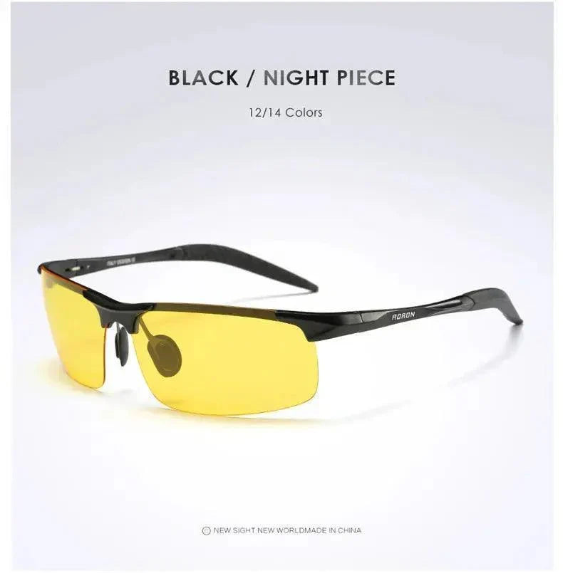 AORON Driving Polarized Sunglasses Aluminum Magnesium Frame Sport Sun Glasses Driver Retro Goggles Sunglass UV400 Anti-Glare