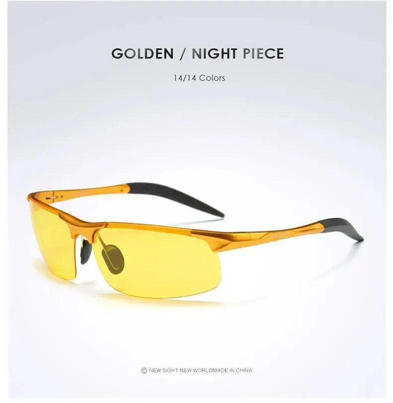 AORON Driving Polarized Sunglasses Aluminum Magnesium Frame Sport Sun Glasses Driver Retro Goggles Sunglass UV400 Anti-Glare