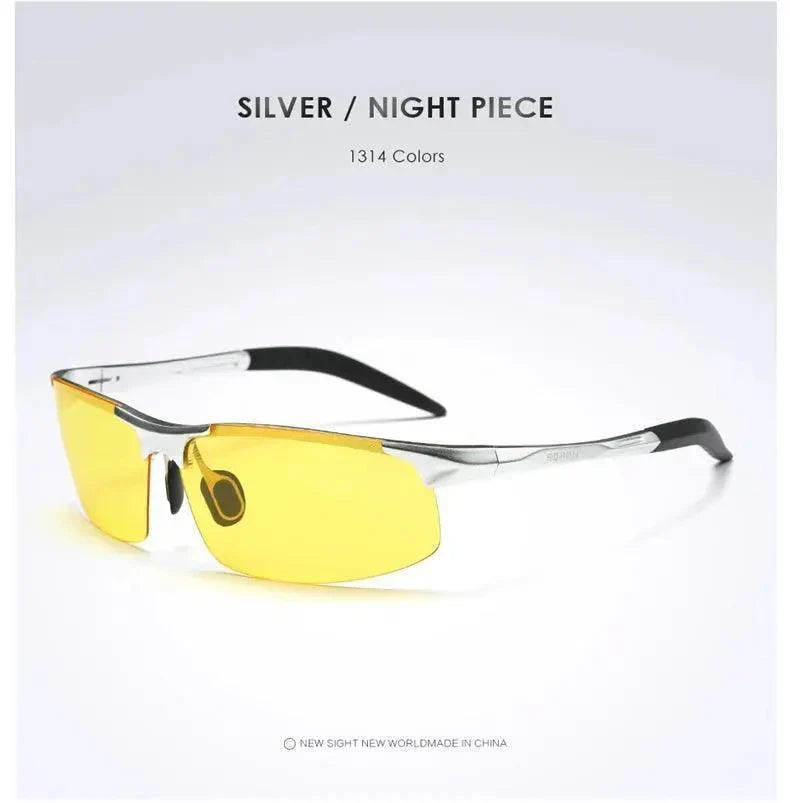 AORON Driving Polarized Sunglasses Aluminum Magnesium Frame Sport Sun Glasses Driver Retro Goggles Sunglass UV400 Anti-Glare
