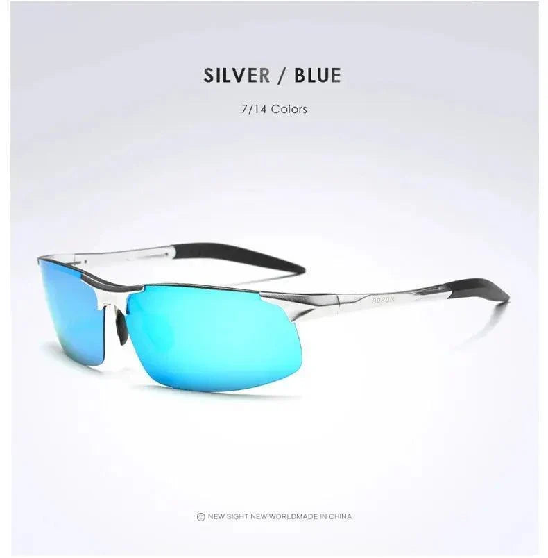 AORON Driving Polarized Sunglasses Aluminum Magnesium Frame Sport Sun Glasses Driver Retro Goggles Sunglass UV400 Anti-Glare