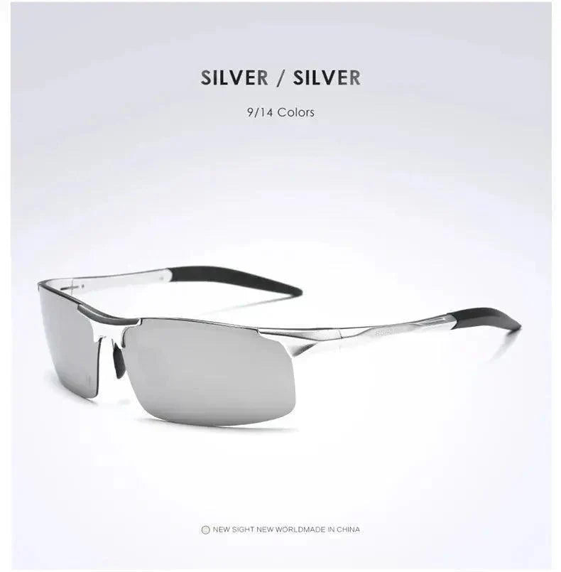 AORON Driving Polarized Sunglasses Aluminum Magnesium Frame Sport Sun Glasses Driver Retro Goggles Sunglass UV400 Anti-Glare