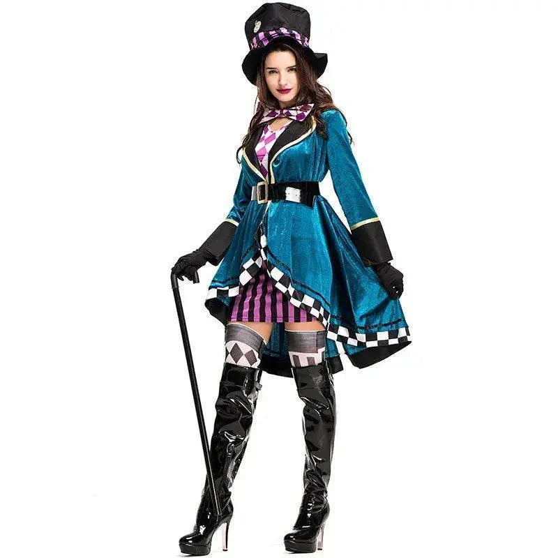 Alice in Wonderland Clown Mad Hatter Costume for Adults