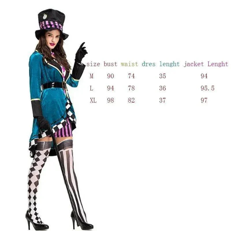 Alice in Wonderland Clown Mad Hatter Costume for Adults