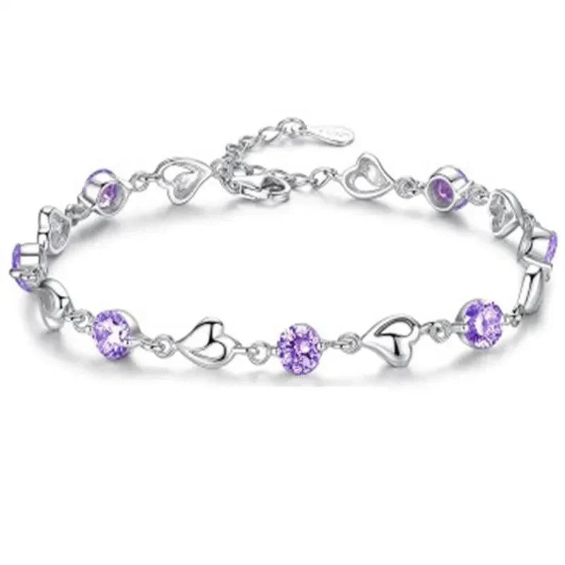 Fashionable Sweet Heart Shape Zircon Bracelets