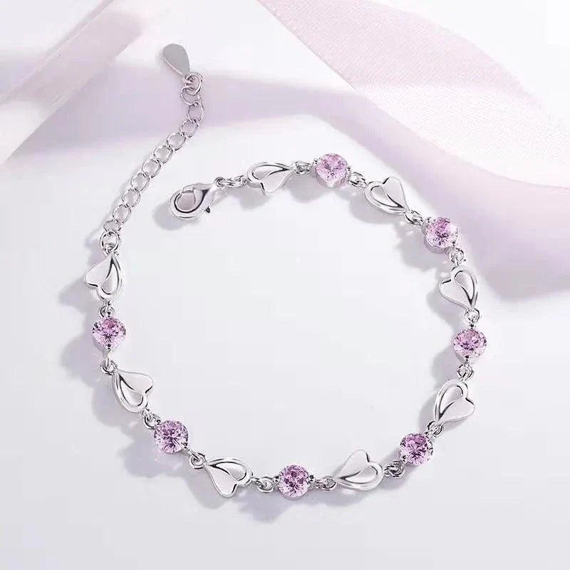 Fashionable Sweet Heart Shape Zircon Bracelets