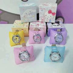 Anime PU leather electronic children's watch with gift box