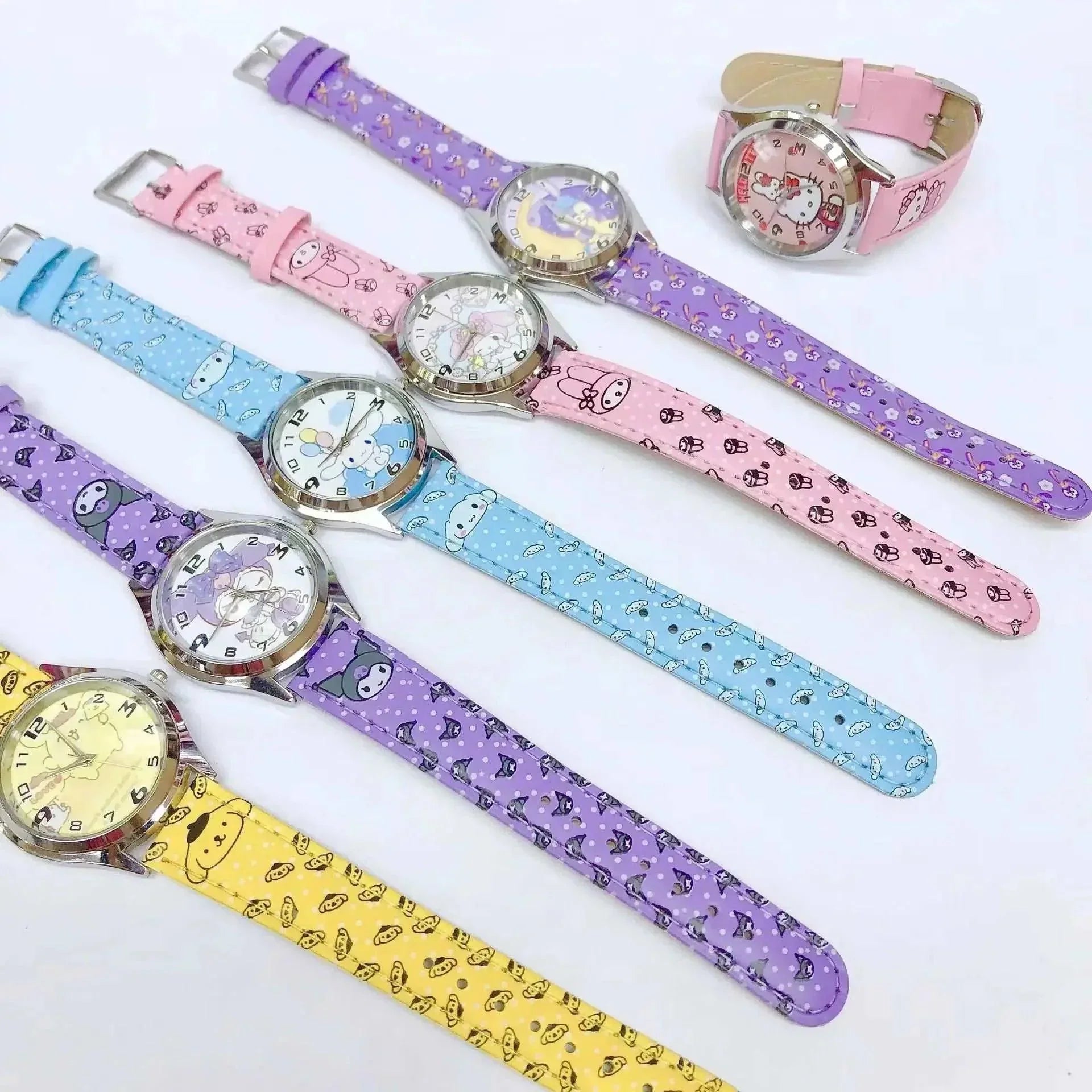 Anime PU leather electronic children's watch with gift box