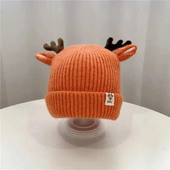 Autumn Winter Knitted Baby Beanie Cute Deer Ear Thick Warm Hat