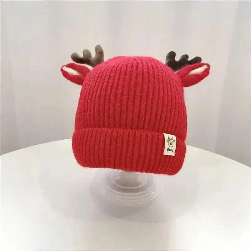 Autumn Winter Knitted Baby Beanie Cute Deer Ear Thick Warm Hat
