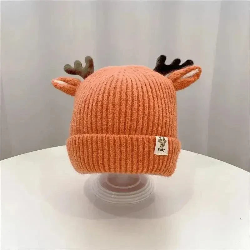 Autumn Winter Knitted Baby Beanie Cute Deer Ear Thick Warm Hat