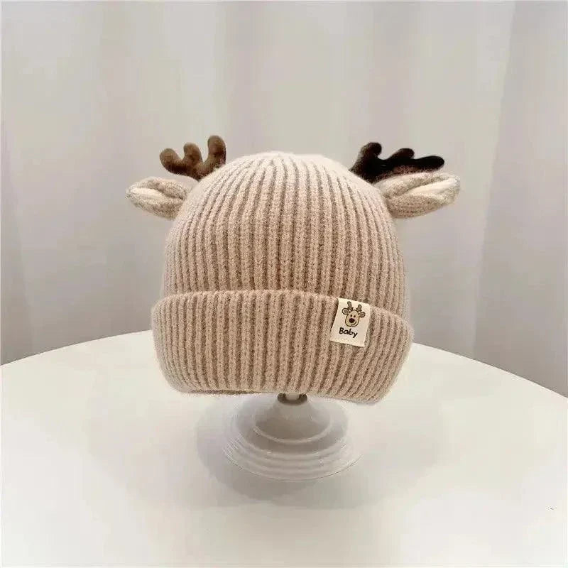 Autumn Winter Knitted Baby Beanie Cute Deer Ear Thick Warm Hat