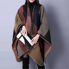 Autumn Winter Scarf Lattice Thickened Cape