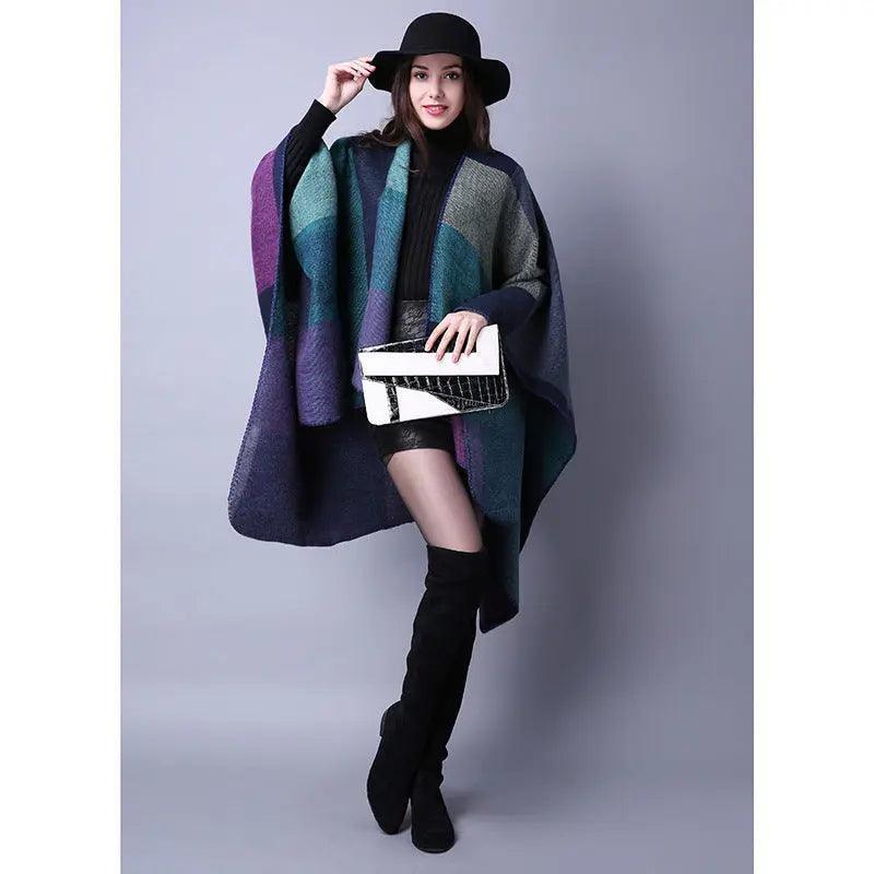 Autumn Winter Scarf Lattice Thickened Cape