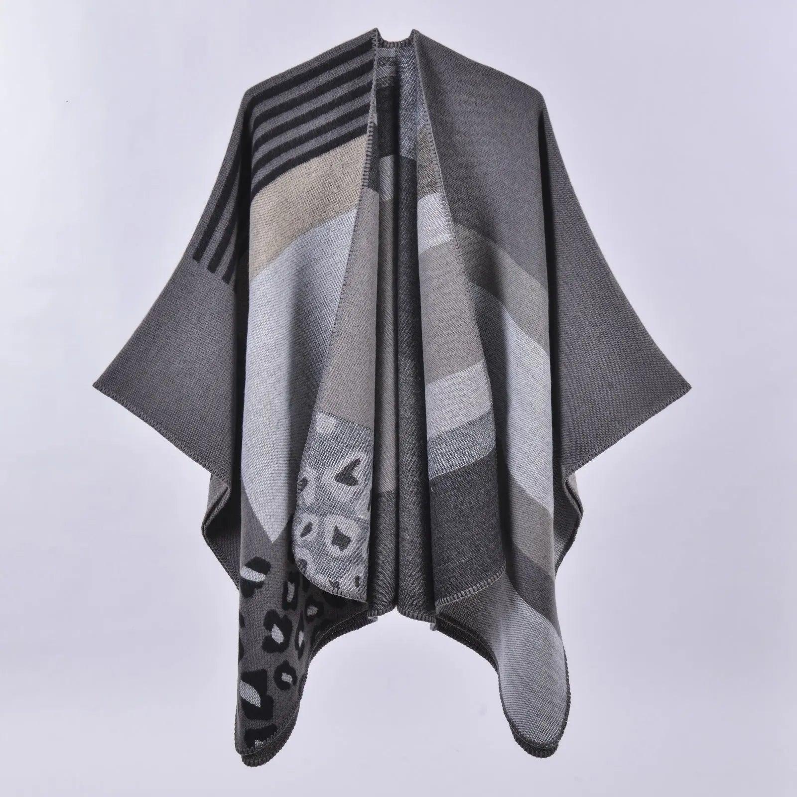 Autumn Winter Scarf Lattice Thickened Cape