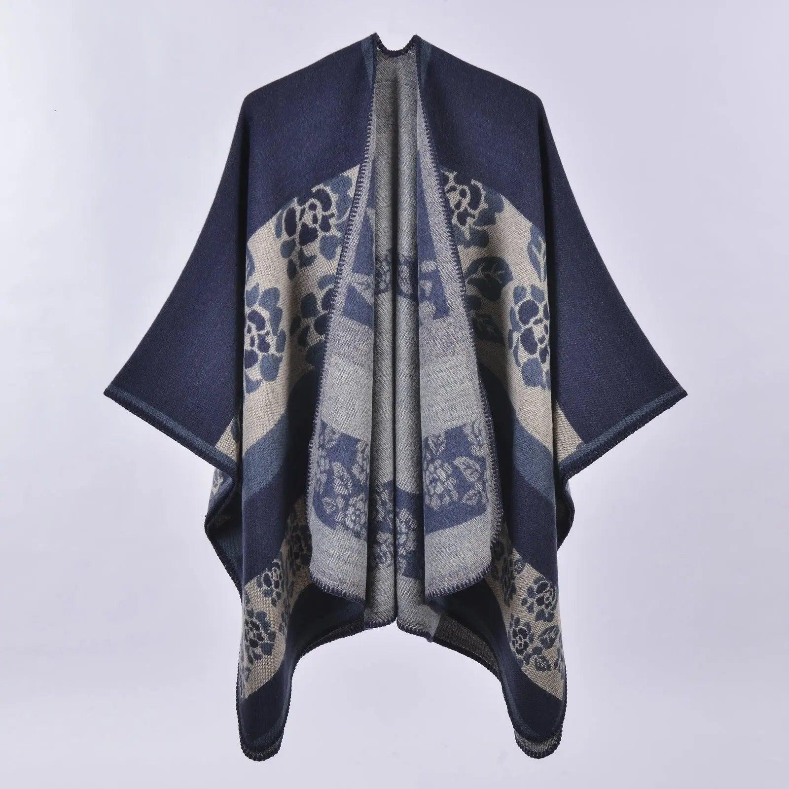 Autumn Winter Scarf Lattice Thickened Cape