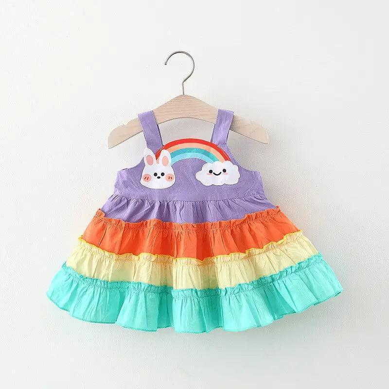 Baby Girls Rainbow Suspender Princess Dress