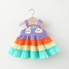 Baby Girls Rainbow Suspender Princess Dress