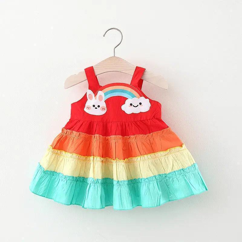 Baby Girls Rainbow Suspender Princess Dress