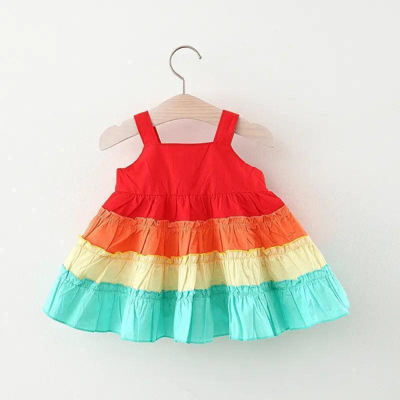 Baby Girls Rainbow Suspender Princess Dress