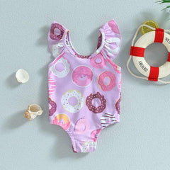 Baby Girls Swimsuit Donut Print
