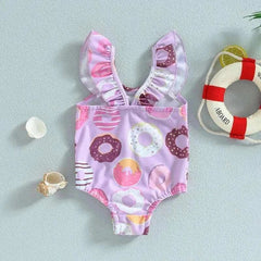 Baby Girls Swimsuit Donut Print