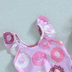 Baby Girls Swimsuit Donut Print