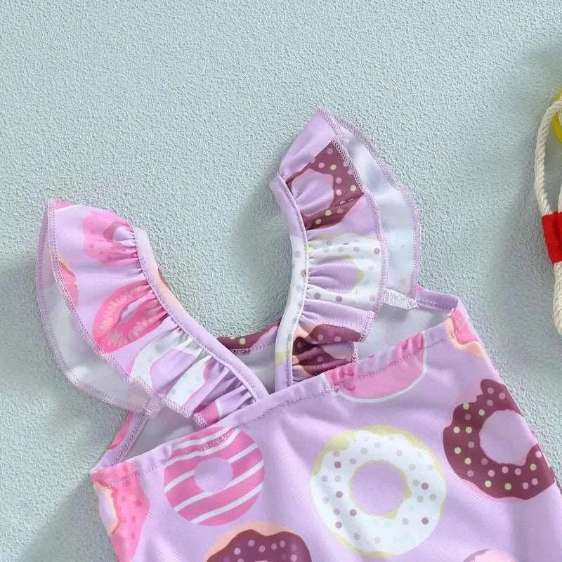 Baby Girls Swimsuit Donut Print