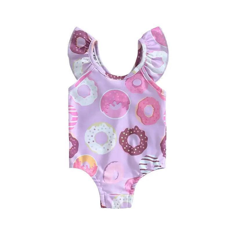 Baby Girls Swimsuit Donut Print