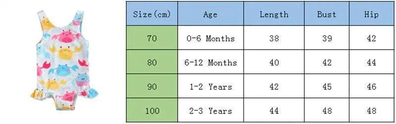 Baby Swimwear Little Girls One-piece Swimsuit for Beach