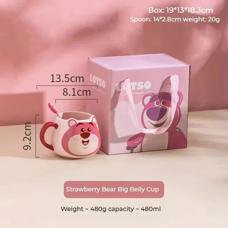Bear Lotso Mug With Hand Cartoon Set Cup for gift
