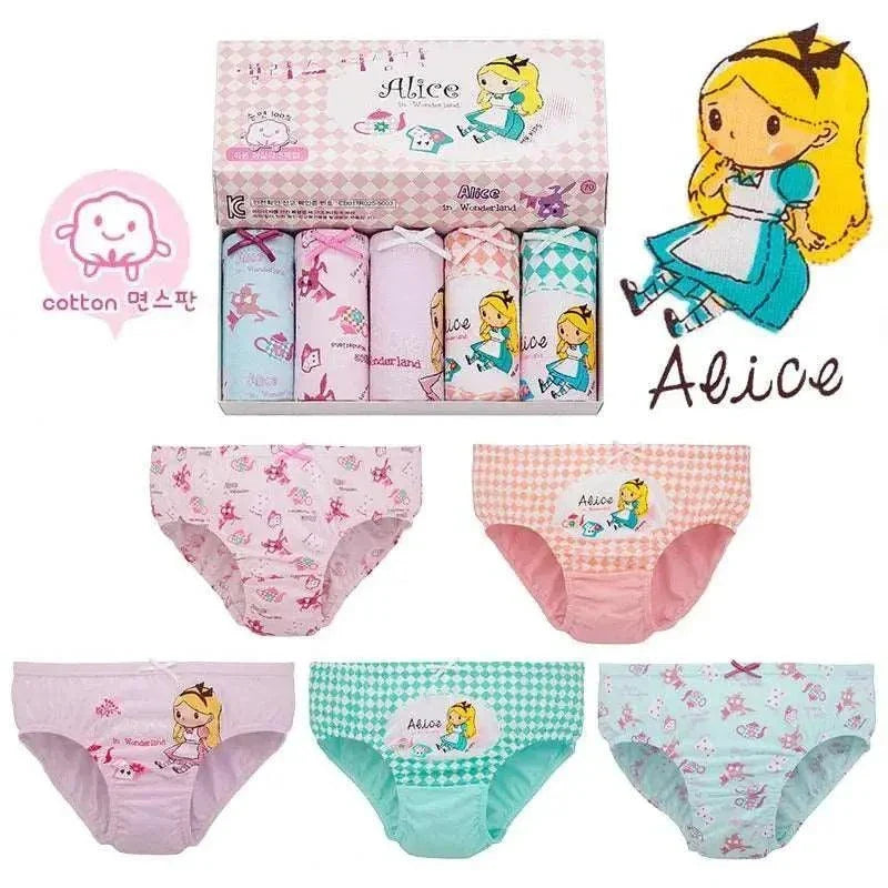 5Pcs/Box Cartoon Girls Underwear Panties For 1-14Y