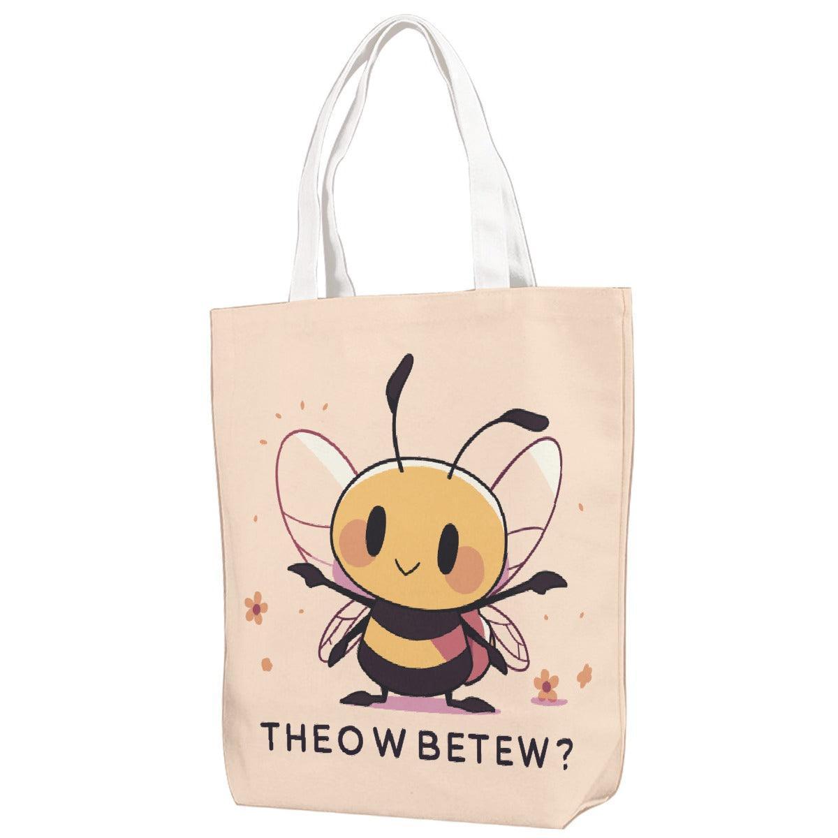 Cute Bees Designed Canvas Bag With Shoulder Strap