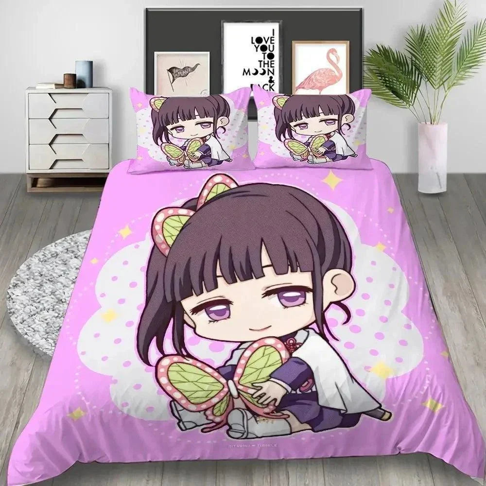 Cartoon Demon Slayer Bedding Set (NO Sheet)