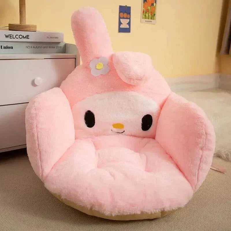 Cartoon Winter Plush Half Non-slip Chair Cushion
