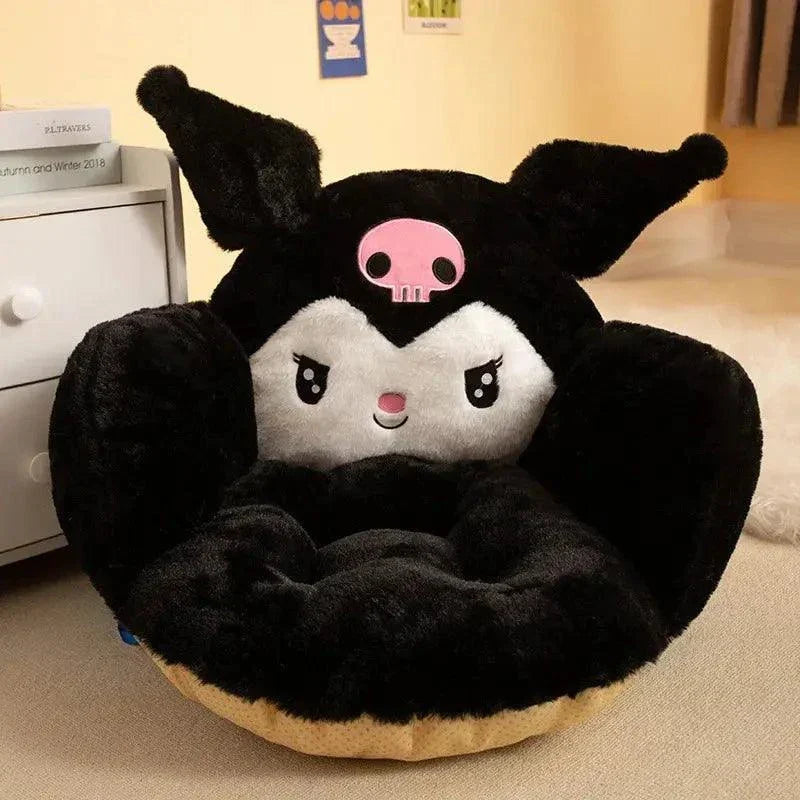 Cartoon Winter Plush Half Non-slip Chair Cushion