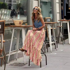 Celebrity Embellished Ruffled Big Hem Skirt