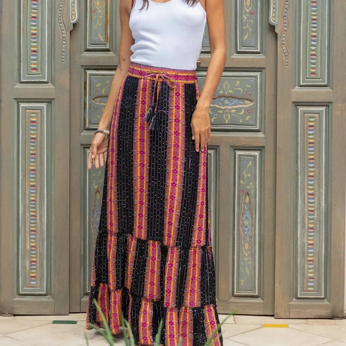Celebrity Embellished Ruffled Big Hem Skirt