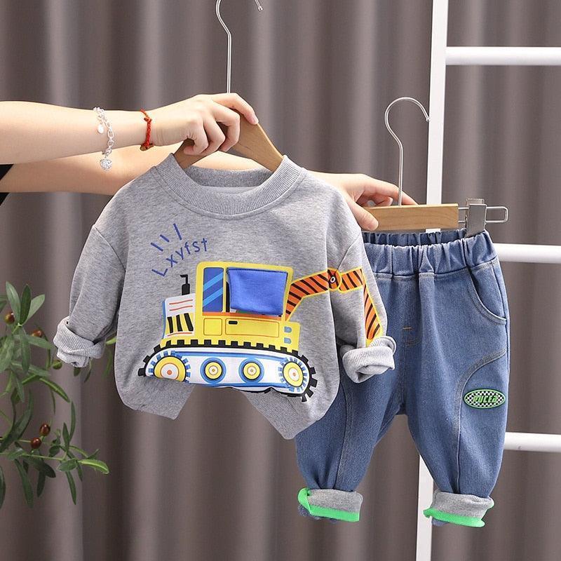 Children Hooded Jacket with Pants 2Pcs