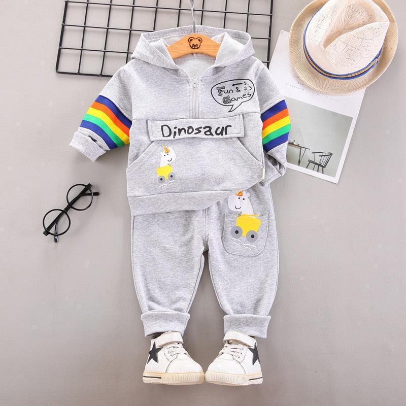 Children Hooded Jacket with Pants 2Pcs