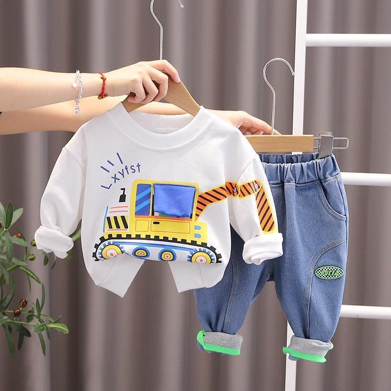 Children Hooded Jacket with Pants 2Pcs