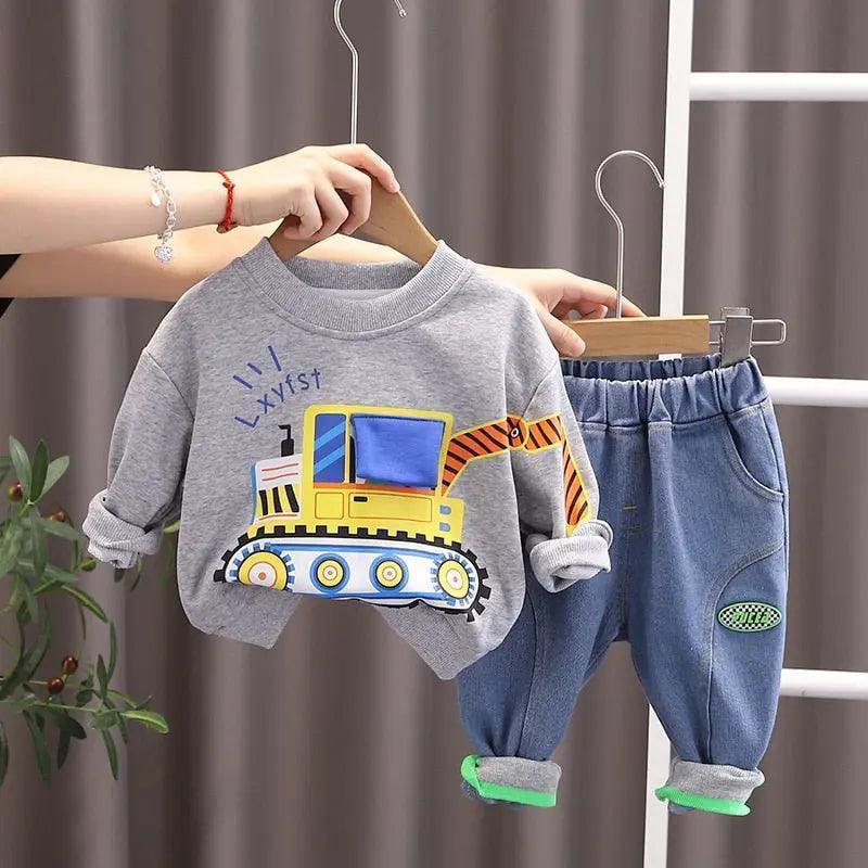 Children Hooded Jacket with Pants 2Pcs