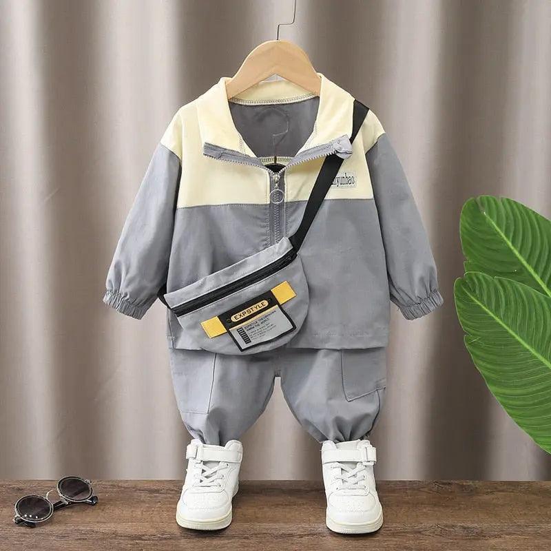 Children Hooded Jacket with Pants 2Pcs