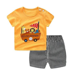 Cotton Baby Sets Leisure Sports Boy T-shirt + Shorts Sets