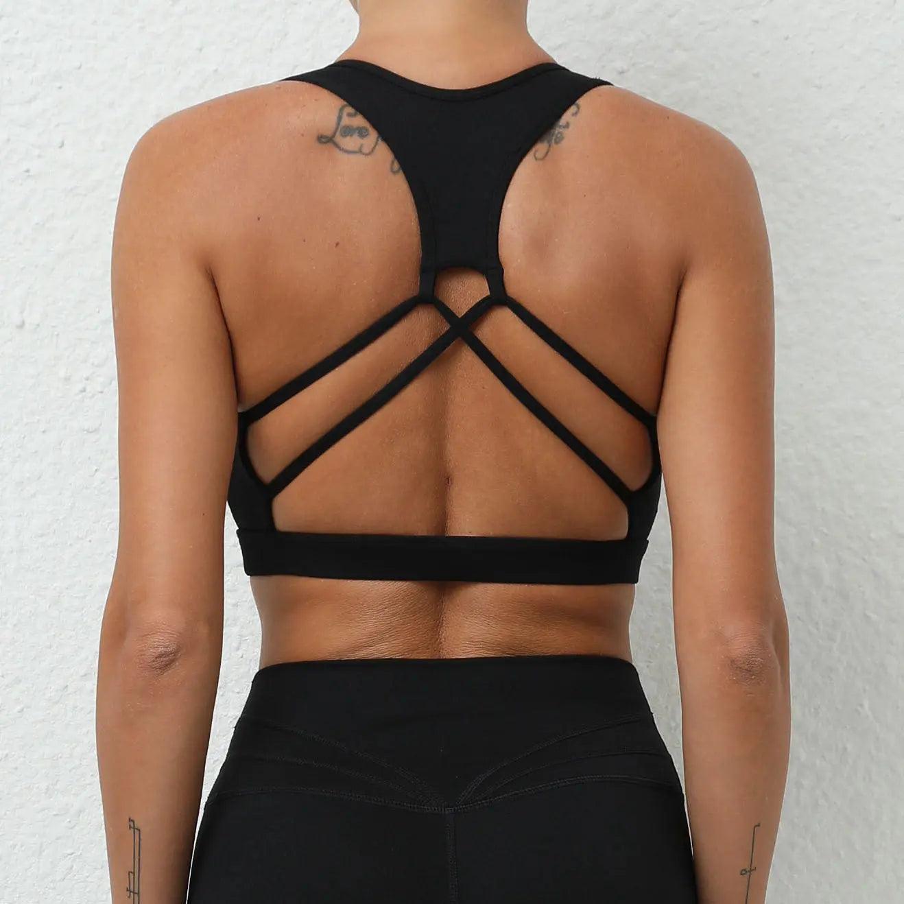 Cross Beauty Back Exercise Underwear Brushed Nude Feel Yoga Clothes Running Workout Bra Quick Drying Yoga Bra