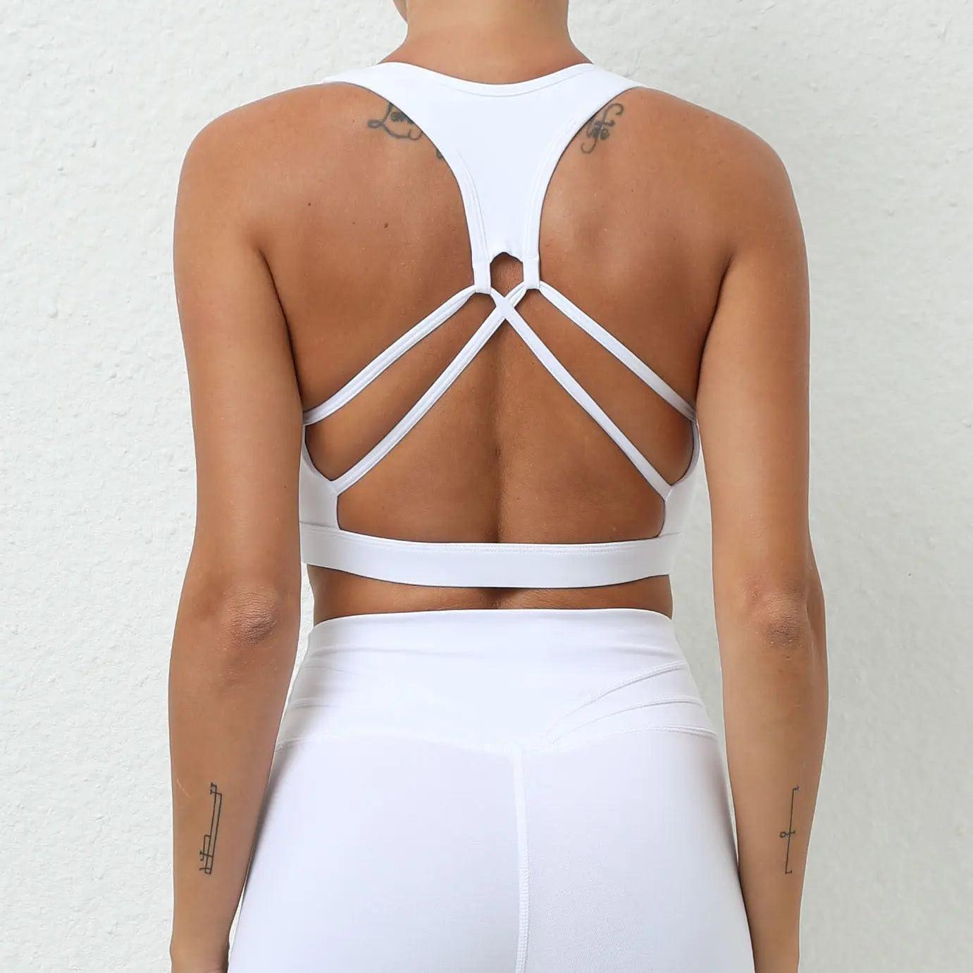 Cross Beauty Back Exercise Underwear Brushed Nude Feel Yoga Clothes Running Workout Bra Quick Drying Yoga Bra
