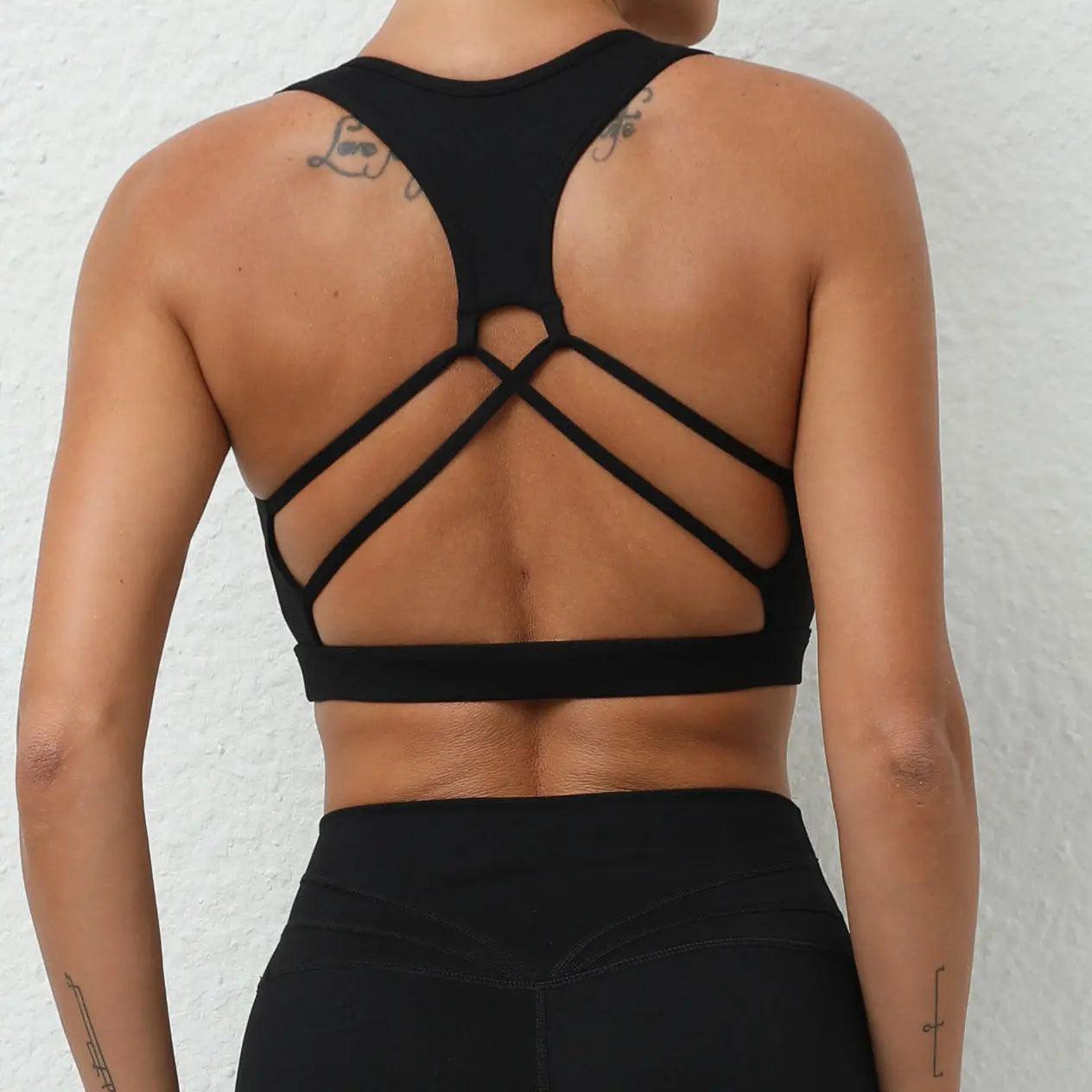 Cross Beauty Back Exercise Underwear Brushed Nude Feel Yoga Clothes Running Workout Bra Quick Drying Yoga Bra