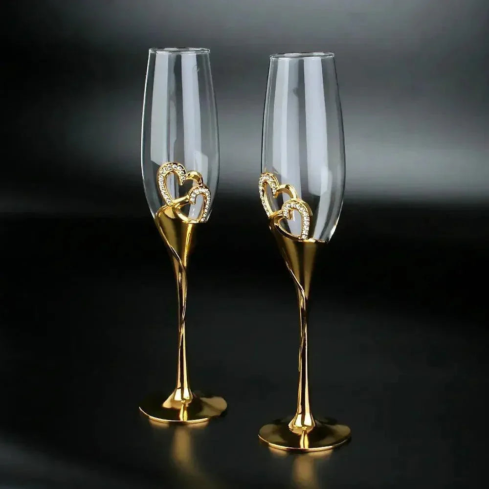 Crystal champagne glasses for wedding