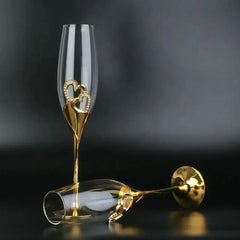 Crystal champagne glasses for wedding