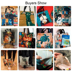 Customize Oil Painting Cat Shopping Bag